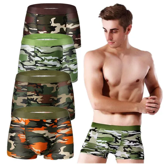 Трусы-боксеры мужские в стиле милитари классические камуфляжные пикантные