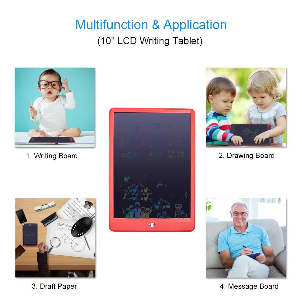 CHIPAL 10 дюймов ЖК дисплей планшет для письма красочные цифровой графический