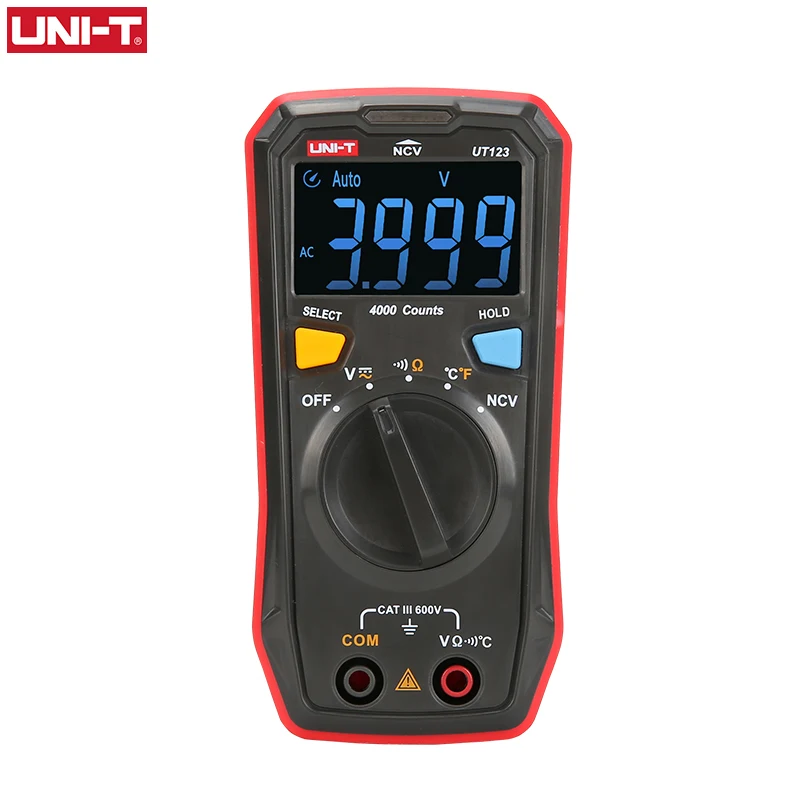 Uni-t Faixa Automática Mini Multímetro Digital Testador de Temperatura Ut123 Ut123d Dados ac dc Voltímetro Bolso Tensão Ampere Ohm Medidor Multímetros