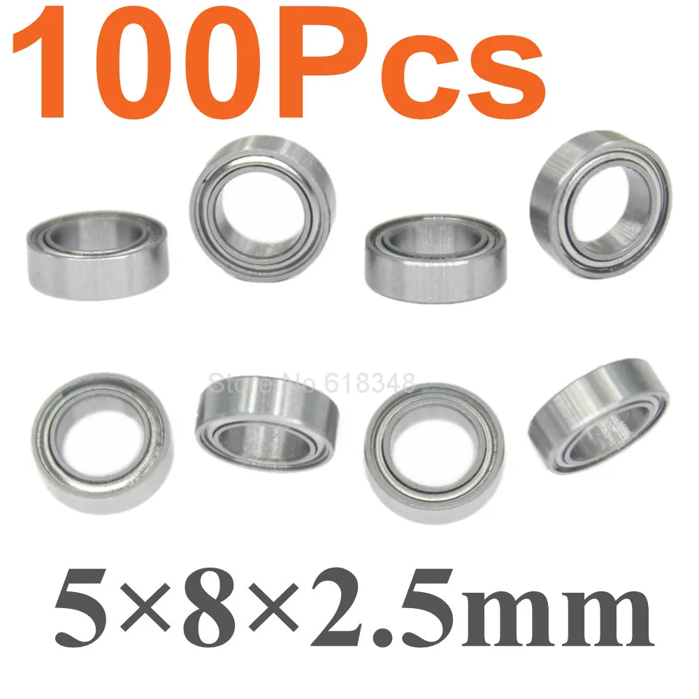 

100PCS Micro Ball Bearings 5x8x2.5mm for Traxxas Slash 1/16 1/10 RC Car Parts HPI Associated Tamiya Kyosho Axial Redcat Toys