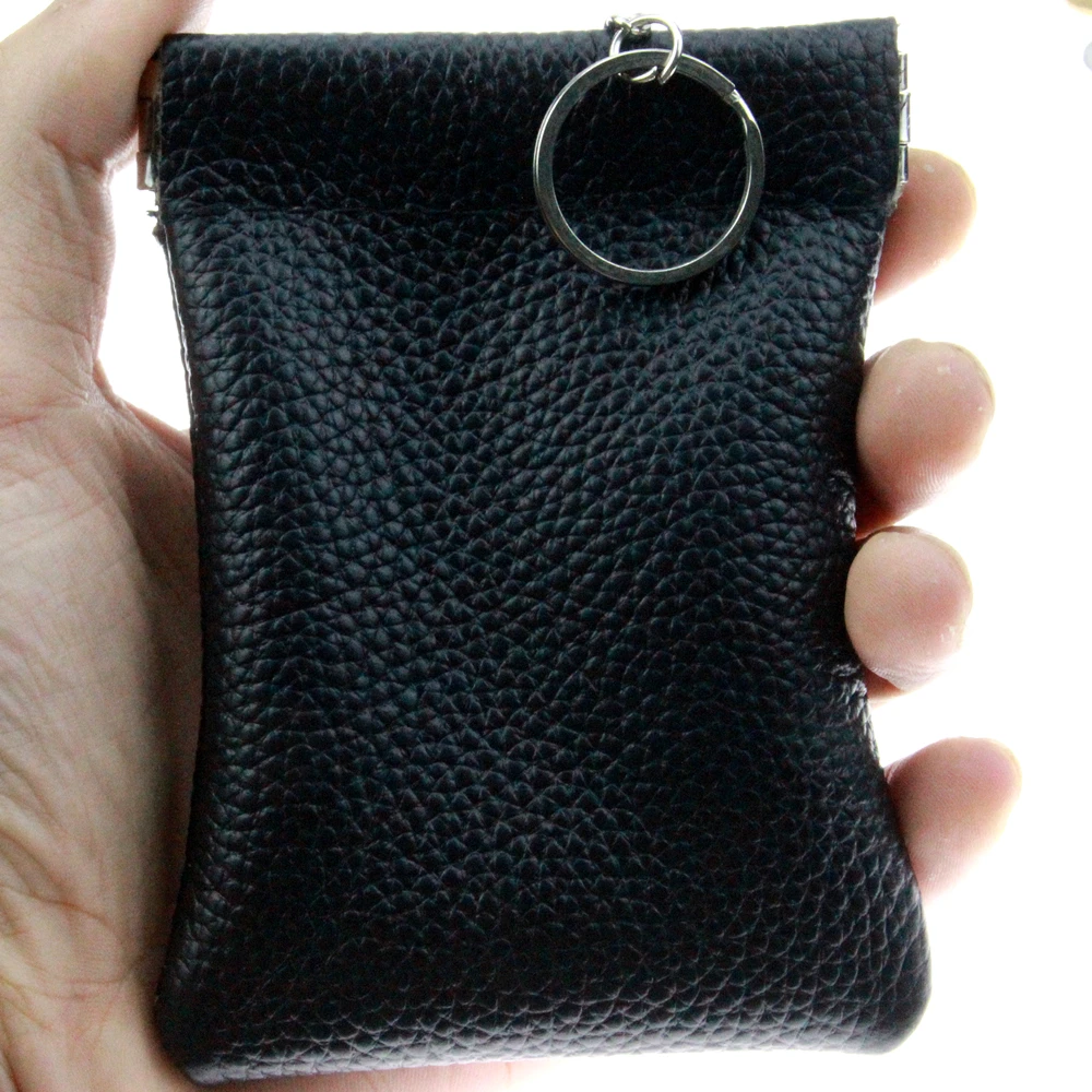 Cowhide Genuine Leather Coin Purse Women Men Small Keychain Key Ring Wallet Money Change Bag Business Credit Card Holder Pouch | Багаж и