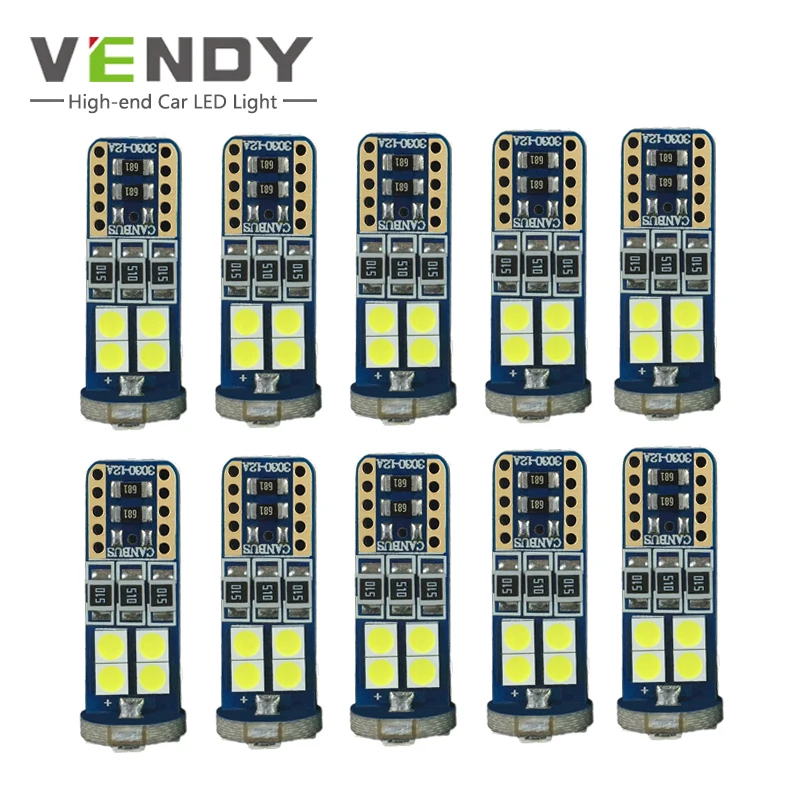 

10pcs W5W T10 194 168 2825 Car 3030 LED Clearance Lights Auto Bulbs Canbus No Error Position Width Lamp For Toyota Honda Accord