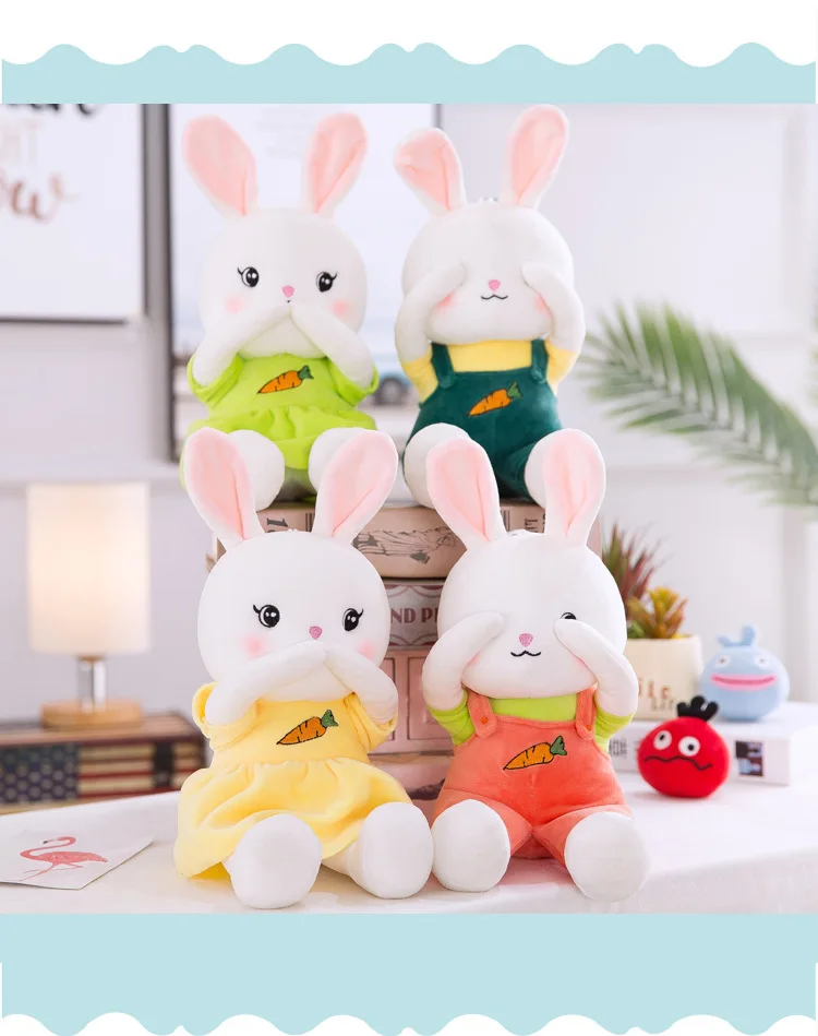 26 см милый кролик Kawaii кукла животных мягкая плюшевая игрушка качество ребенок спящий подарок на день рождения девочка ребенок украшение, кукла