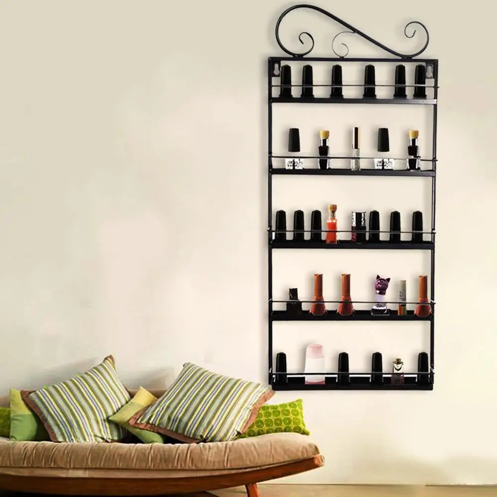 5 многоярусный Железный арт полка для лака ногтей настенный держатель телефона