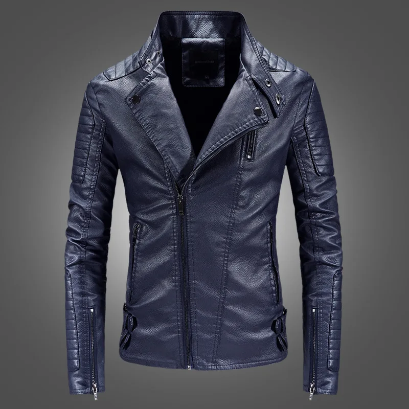 CHUQING Spring and Autumn Leather Jacket Men's Fashion Slim Motorcycle | Мужская одежда