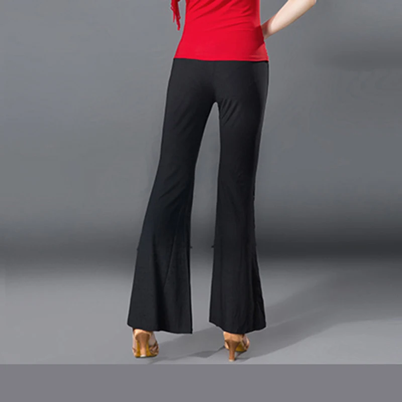 Горячая Распродажа весна лето женские штаны для латинских танцев черные тонкие