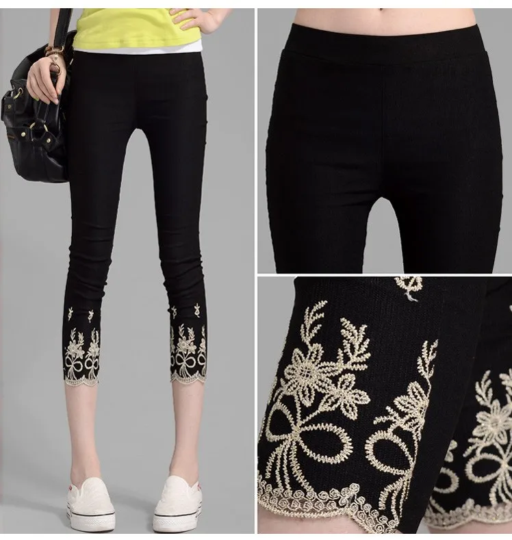 Женские летние тонкие капри из смеси хлопка большого размера XL облегающие