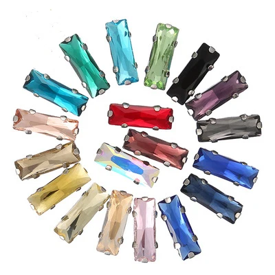 Бирюзово-голубая прямая полоса из хрустального стекла Стразы с когтями сделай