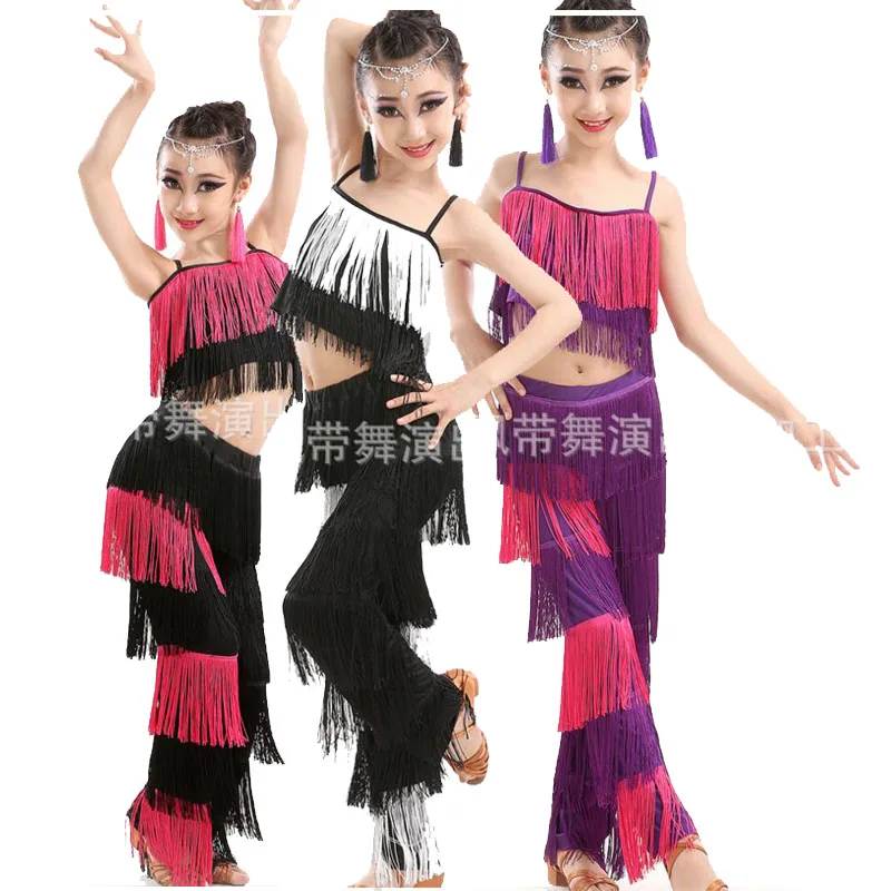 Детские платья с кисточками для взрослых костюмы топы + штаны наряды девочек