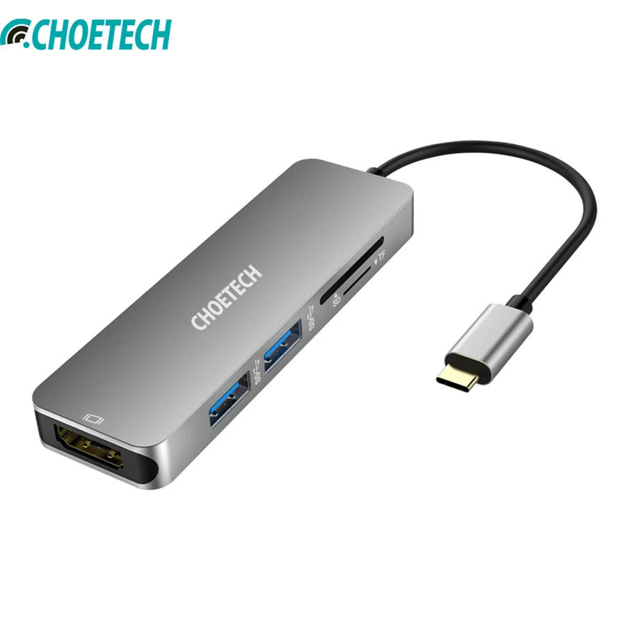 CHOETECH USB C концентратор многопортовый конвертер с 4 K HDMI 30 Гц видео выход 2 3 0 порты и