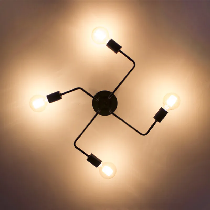 Кованое железо несколько стержней потолочный купол лампа 4 6 8 головок творческая