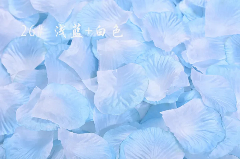 Light blue and white 500 шт Свадебные картины украшения романтические фиолетовые красные цветы Свадебные вечерние аксессуары розовые лепестки де Роза искусственные - Цвет: Light blue and white