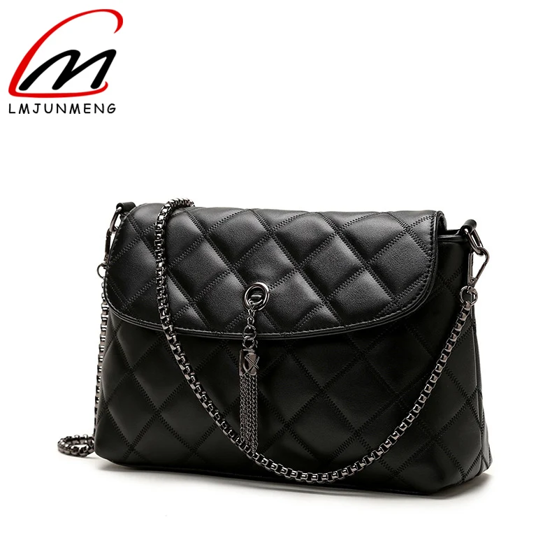 Сумочка Черный дамы кисточкой Crossbody сумка PU женская на молнии сцепления сумки для