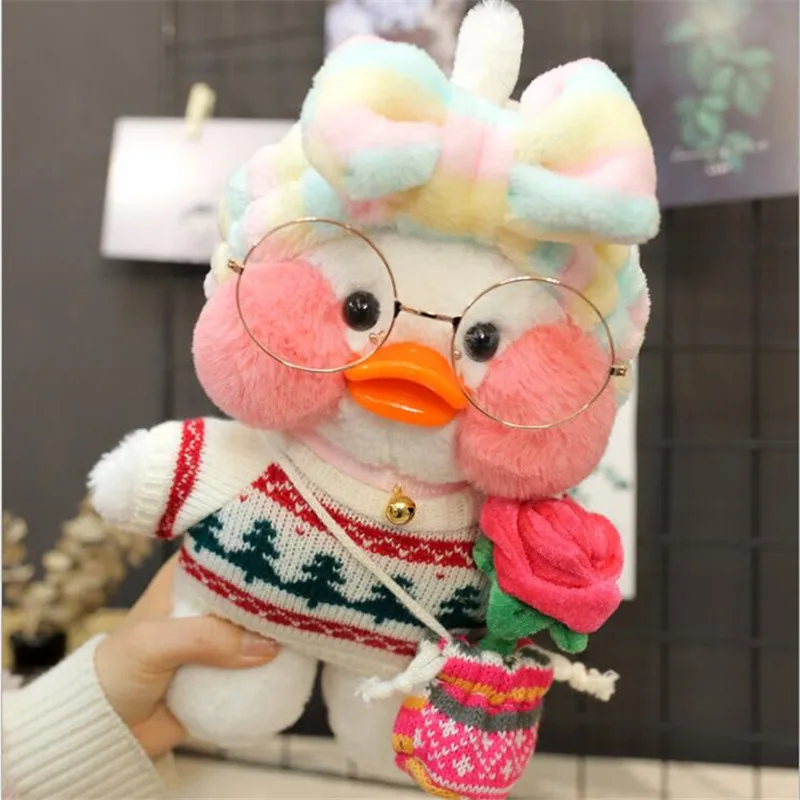 NO.32 30 см Kawaii Белый LaLafanfan кафе утка Плюшевые игрушки мультфильм милые животные Утка Мягкая кукла мягкие детские игрушки подарок на день рождения для детей - Цвет: NO.32
