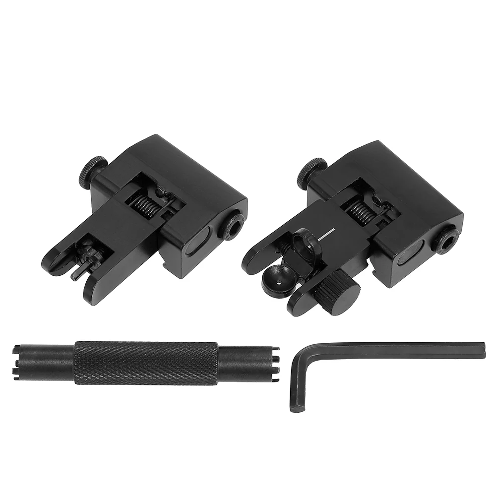 

Hunting Flip up Iron Sight Set Folding Rapid Transition Backup Front Rear Sights Set with Adjustment Tool Hunting Accessories