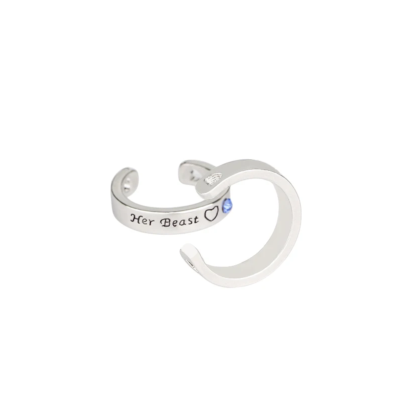 Кольца с регулируемым кристаллом в виде красавицы и чудовища|promise ring|ring forrings for her |