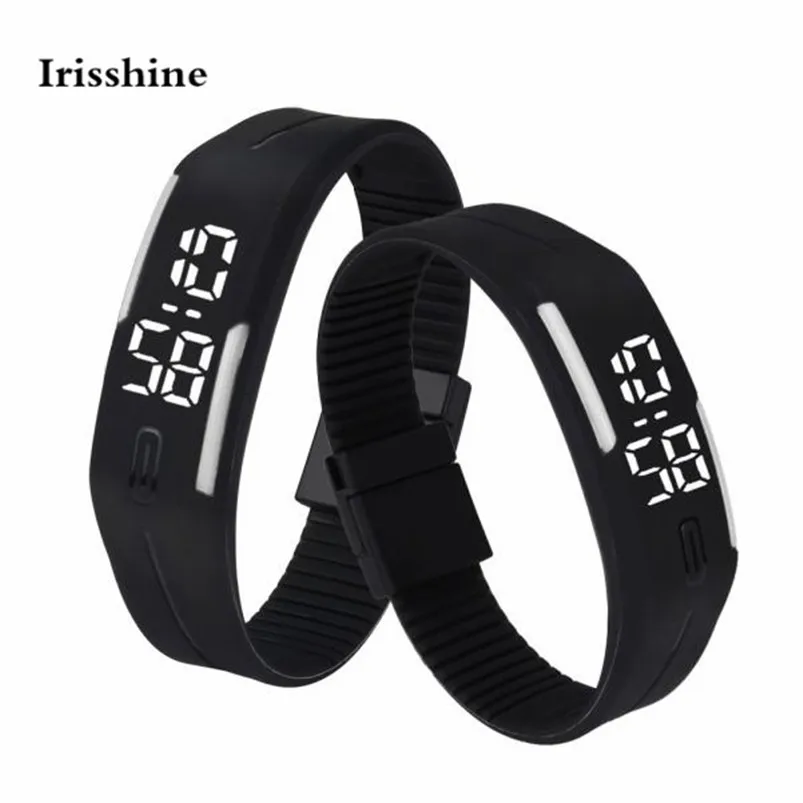 Irisshine #50 unisex couple Watches Mens Womens Rubber LED Watch Date Sports Bracelet Digital Wrist boy girl free shipping | Наручные