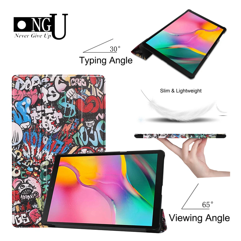 Ультра тонкий чехол для samsung Galaxy Tab A SM-T510 T515 Элегантный чехол из искусственной кожи подставка чехол для планшета для samsung T510 10 ''в виде ракушки