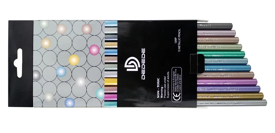 12 цветная профессиональная живопись черный цвет дерева металлический карандаш