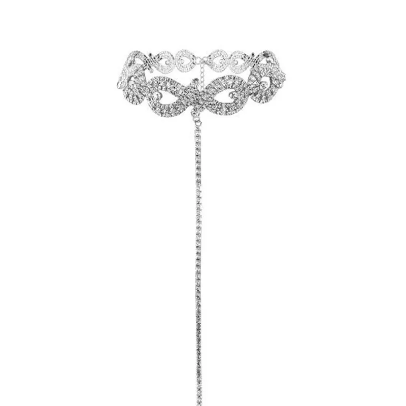 Роскошное женское ожерелье милое длинное ожерелье-чокер с кристаллами модное