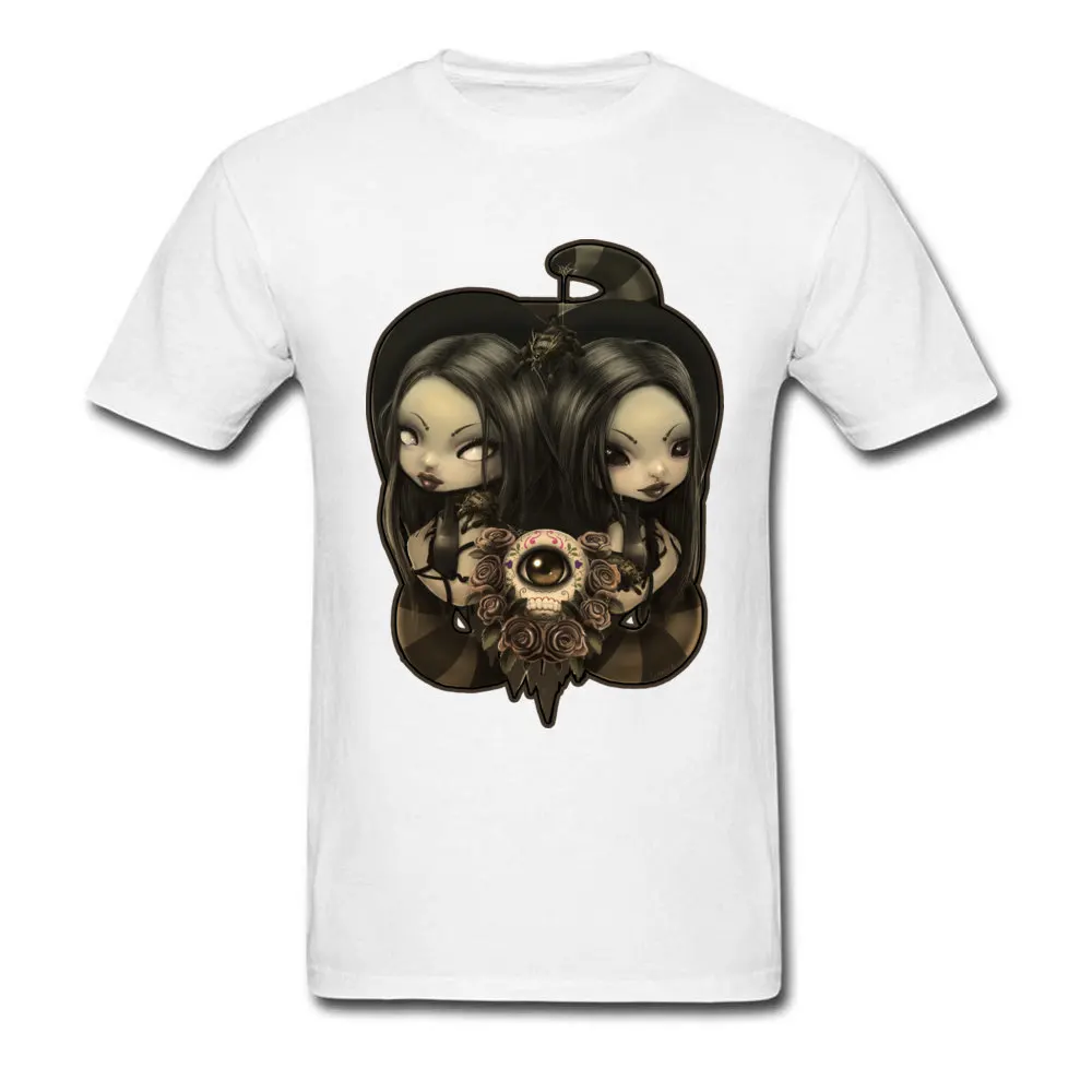 Мужские футболки с О образным вырезом зеркальная душа кукла принт футболка 100%