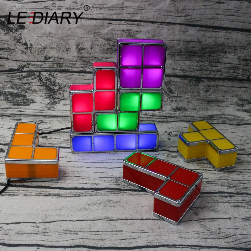 Светодиодный IARY DIY тетрис светодиодный светильник с стекируемые головоломка