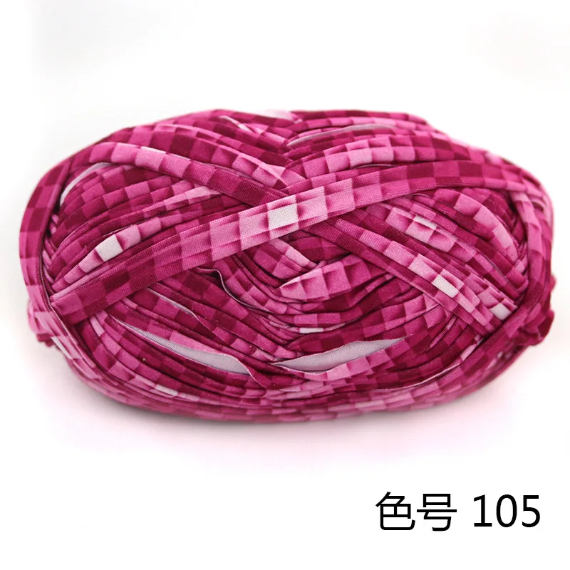 2 шт. DIY Вязание Шерсть креативная пряжа Экологичная 100 г Skein ручной работы Смешанная лента футболка пряжа для вязания крючком - Цвет: 105