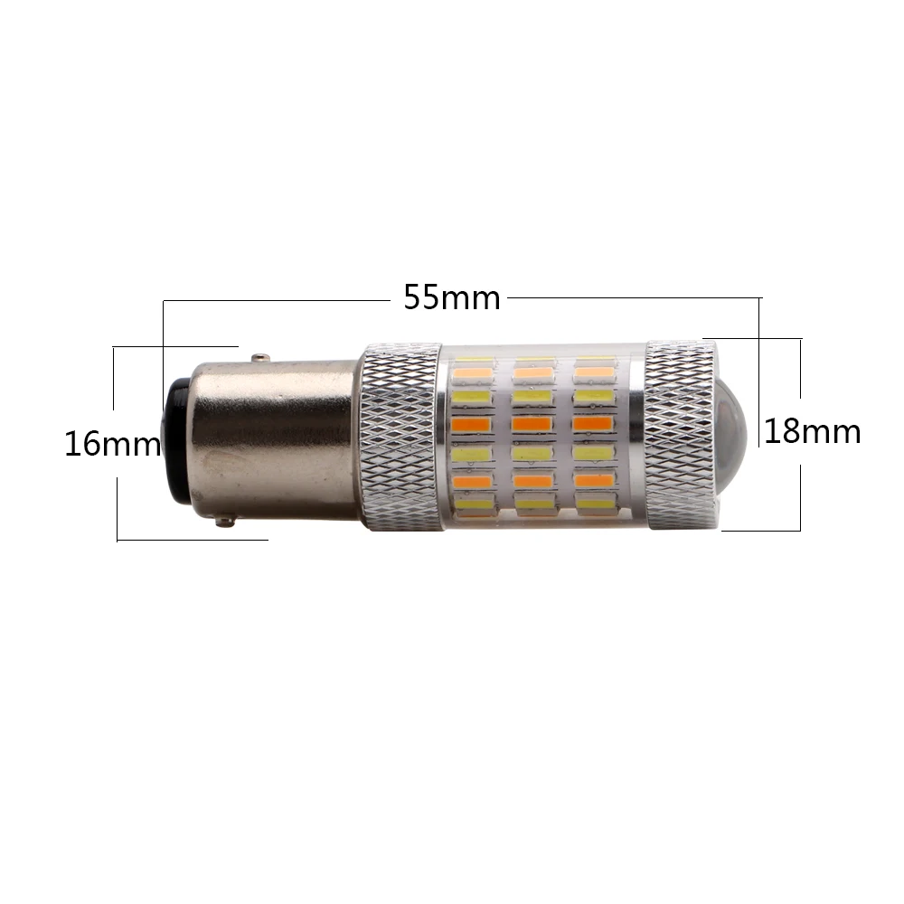 YM E-Bright 4 шт. 1157 BAY15D P21/5 Вт 4014 60 SMD двухцветные переключаемые функции автомобильный