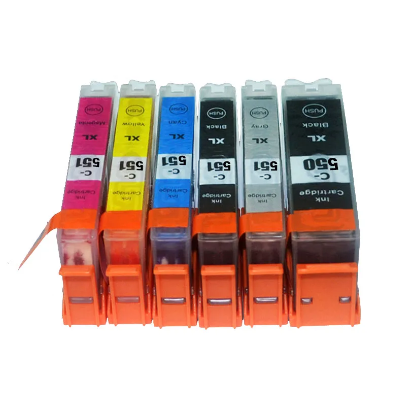 6X LuoCai совместимые чернильные картриджи для canon pgi550 pgi-550 CLI551 CLI-551 MG6350 MG7150 MG7550 IP8750