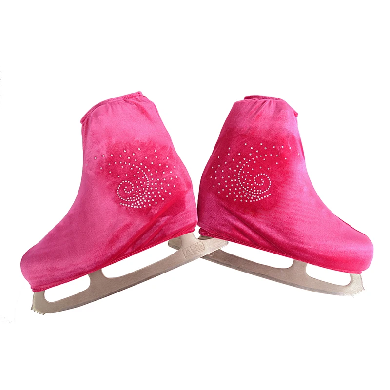 rose red Nasinaya обувь для фигурного катания бархатная Крышка для детей взрослых защитные роликовые коньки аксессуары для катания на коньках блестящие стразы 15 - Цвет: rose red