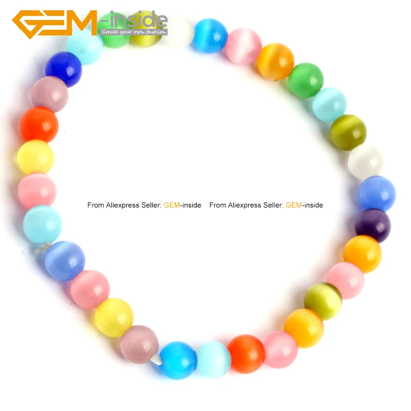 Веревочные браслеты красочные кошачий глаз Стеклянные бусины браслет модные