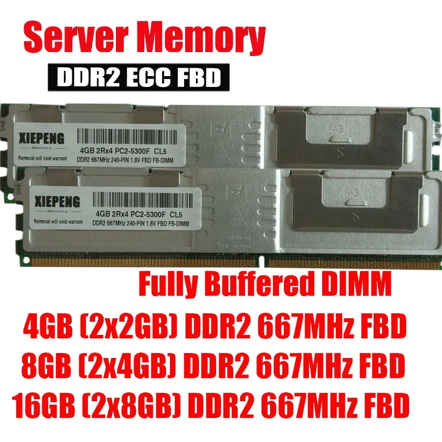 Серверная память DDR2 ECC FBD 8 Гб (2x4 ГБ) 16 ГБ 667 МГц 4 2Rx4 полностью буфферизованная DIMM