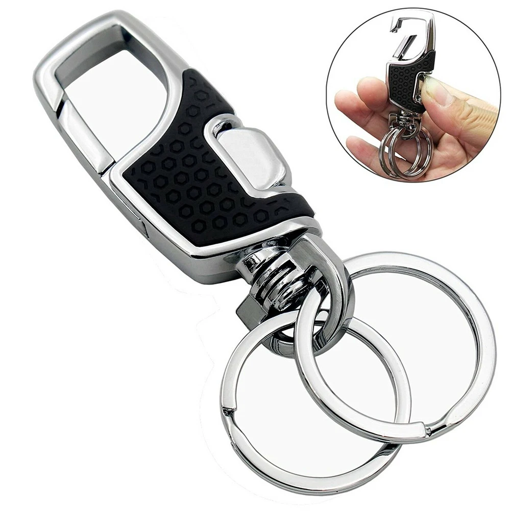 2 Rings Car Keychain Buckle Zinc Alloy Holder Heavy Duty Never Rust Gift Auto Accessories Styling Men And Women | Автомобили и