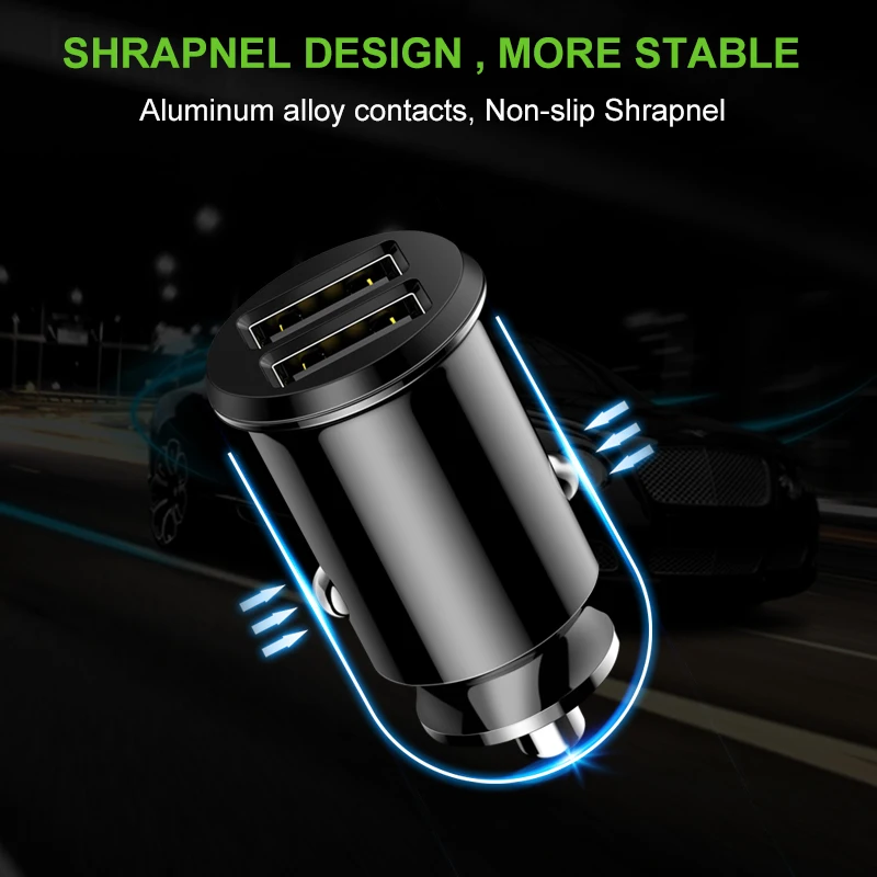 Автомобильное зарядное устройство с двумя USB-портами 60/80 а для Xiaomi Redmi Samsung Galaxy