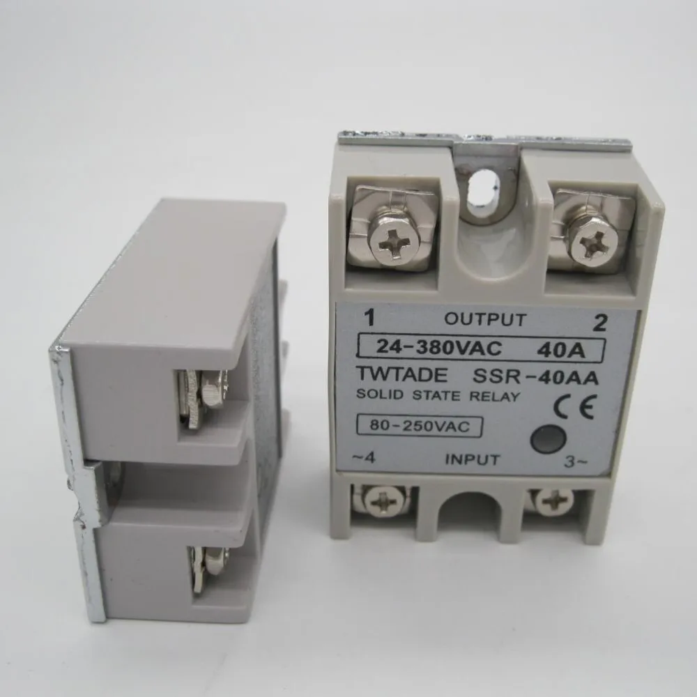 Высококачественное Однофазное твердотельное реле SSR-40AA 40A модуль 24-380VAC к 80-250VAC SSR 40AA твердотельное реле