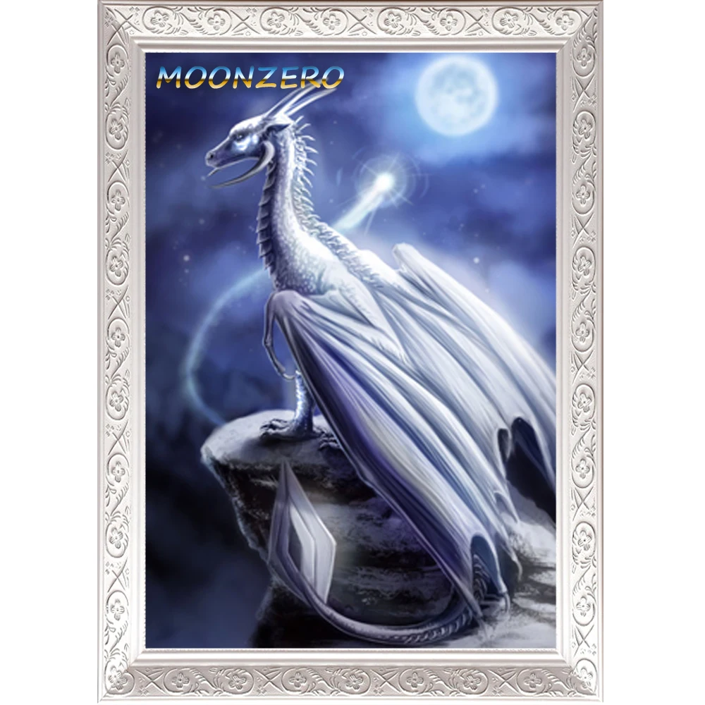 Наклейка на стену с изображением белого дракона 5D DIY Алмазная картина наборы