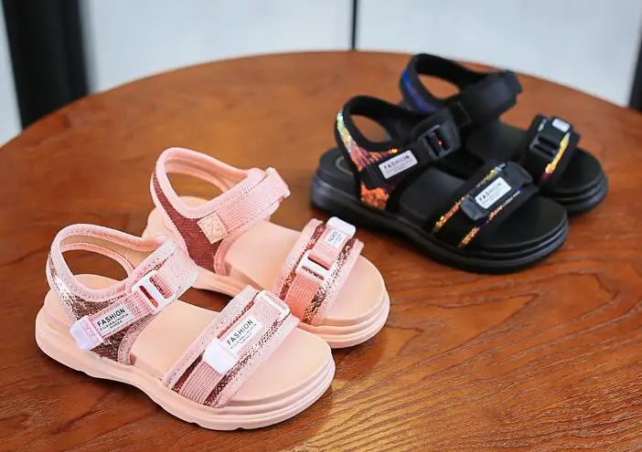 Летняя детская обувь из искусственной кожи модные пляжные сандалии для