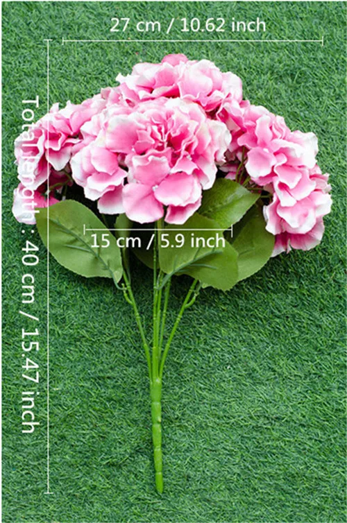 Искусственный букет 5 головок большая Гортензия шелк стол для офиса дома отеля