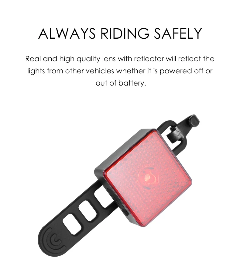 Gaciron Smart Tail light 40 Lumen Bike Warning Lamp Bicycle Rear Light LED Rechargeable Waterproof Hangable for Riding Running