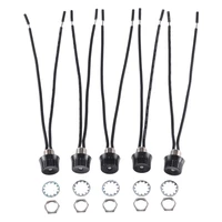 5pcs rotary stye single pole onoff canopy switches with two 4 18awg wire 5a 250v3a 125v1a 125vt black