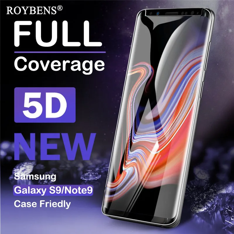 Экран протектор для samsung Galaxy Note 9 8 S9 S8 5D изогнутые полное покрытие закаленное