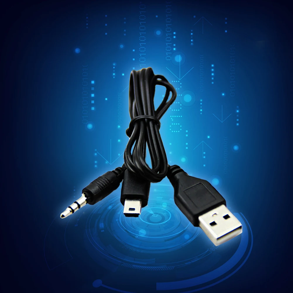 Новый 2 в 1 USB кабель для передачи данных Mini 5 Pin 3 мм AUX и зарядное устройство