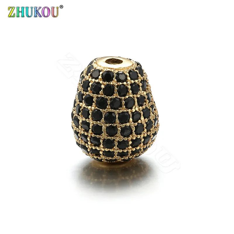 ZHUKOU 10 мм * 12 латунные кубические циркониевые круглые бусины для DIY ювелирных