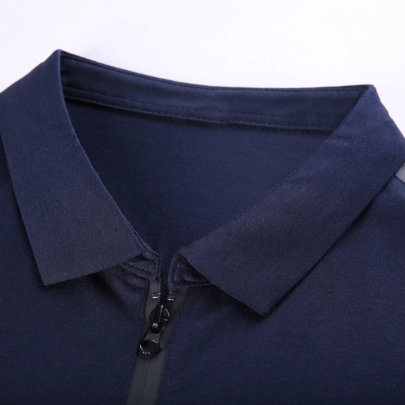 

Men's Zipper Polos Summer Solid Color Polo Shirt Casual Male Pure Cotton Polo Clothes Short Sleeved