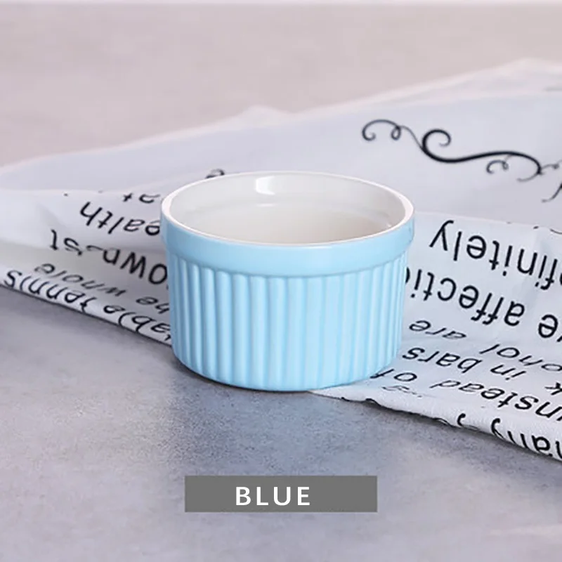 Jam jar двухслойная запеченная миска, форма для пудинга, йогурт, болящая крышка, молоко, кухонные инструменты для выпечки, конфетные цвета, печь, керамическая чашка для торта - Цвет: BLUE  130ml