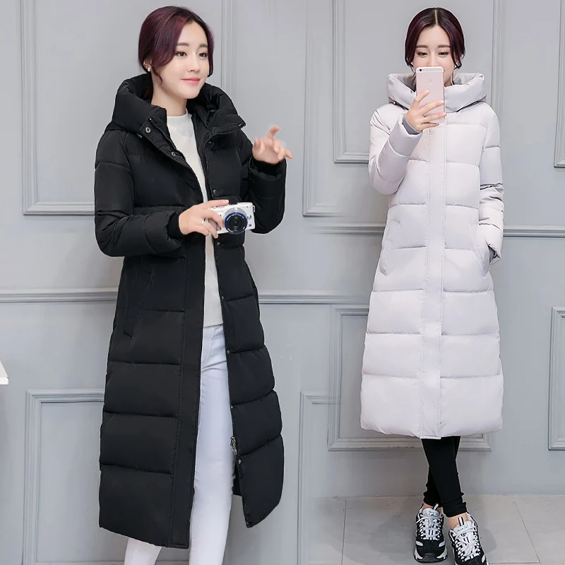 

Winter Cotton Coats 2021 Winter Warm Thicked Solid Coat Korean New Hooded Down Cotton Jacket Long Cotton-padded Slim Parkas Coat