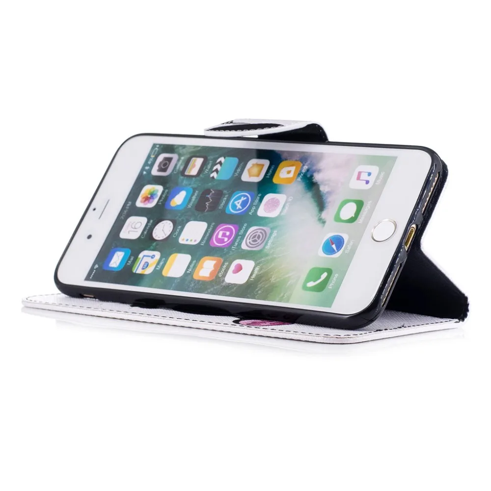 SATURCASE Cute Panda PU Leather Flip Wallet Card Slots Support Case Cover for Apple iPhone 5 5S SE 6 6S 7 8 Plus X XS XR Max | Мобильные