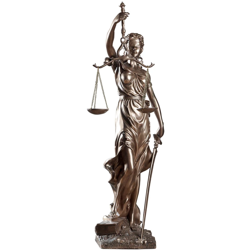 

47cm high European retro justice goddess sculpture fair goddess statue abstract figure figurine home office law firm decoration