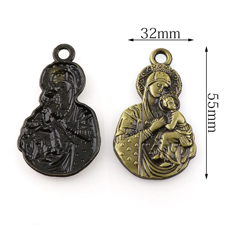 3 цвета маленькая леди вечной помощи медали Подвески для брелока религиозные
