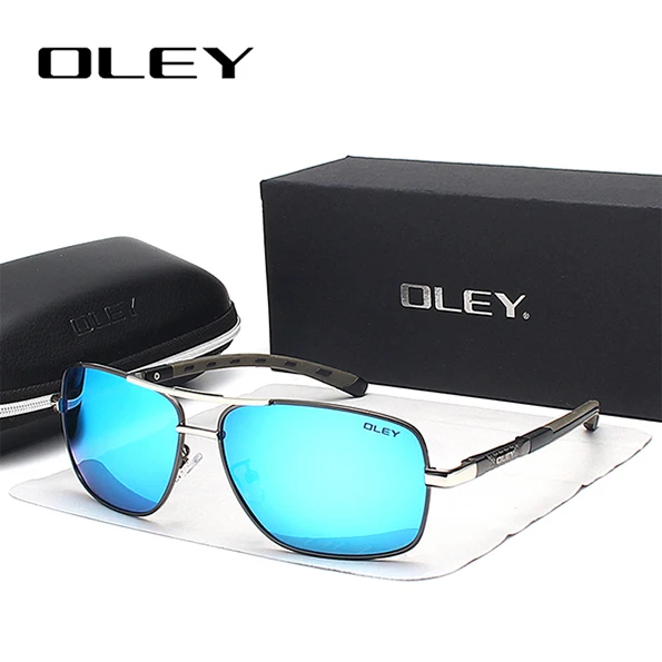 Y7613 C6 Gun Blue OLEY бренд классические мужские алюминиевые солнцезащитные очки поляризационные HD очки UV400 зеркальные Мужские Солнцезащитные очки женские для мужчин Oculos de sol - Цвет линз: Y7613 C6 Gun Blue